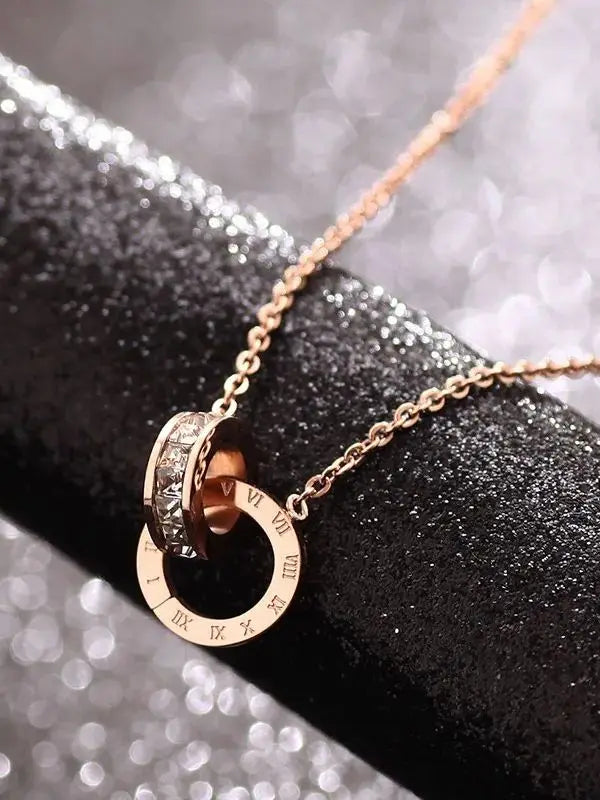 Square Charm Roman Necklace