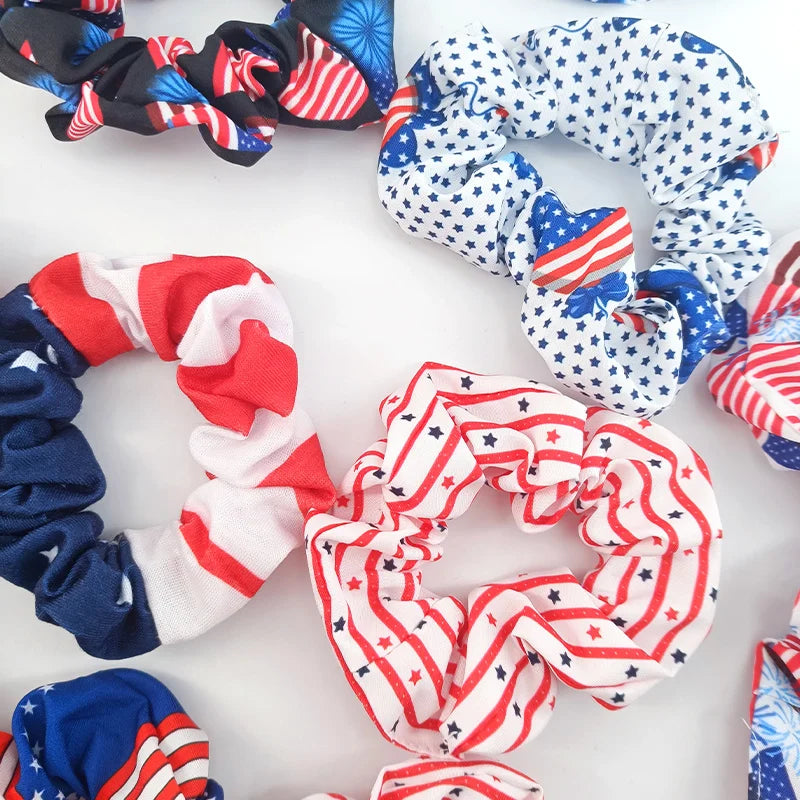 Patriotic USA Flag Hair Tie Set