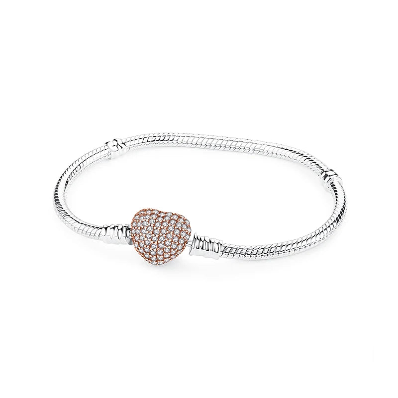 Sterling Love Clip Bracelet