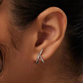Silver Cross Spark Earrings