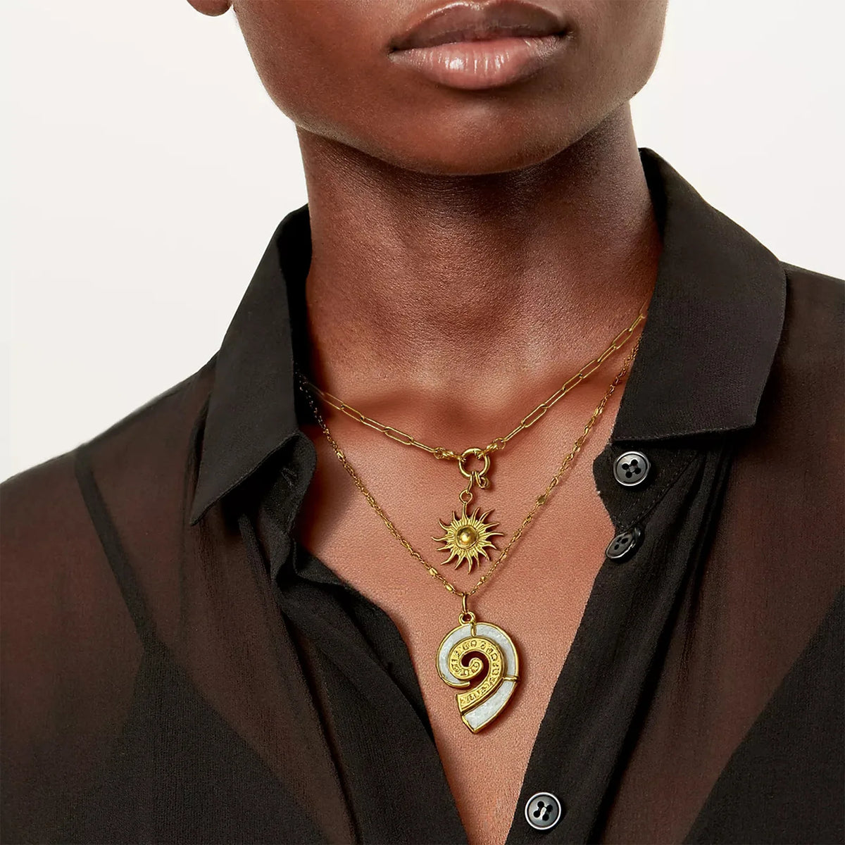 Solara White Enamel Necklace
