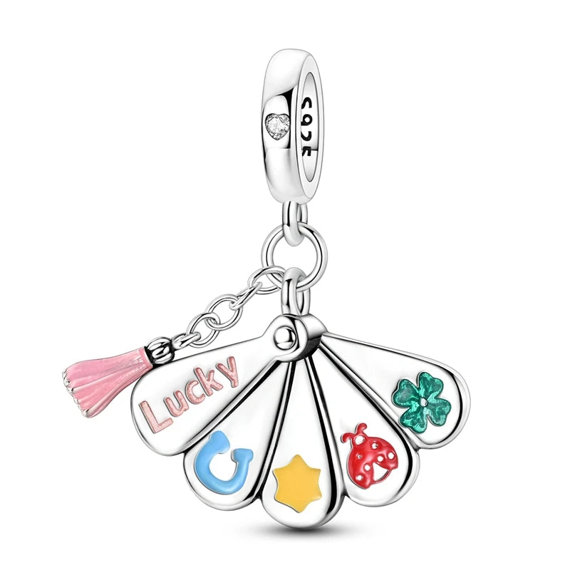 925 Sterling Silver Lucky Fan Charm