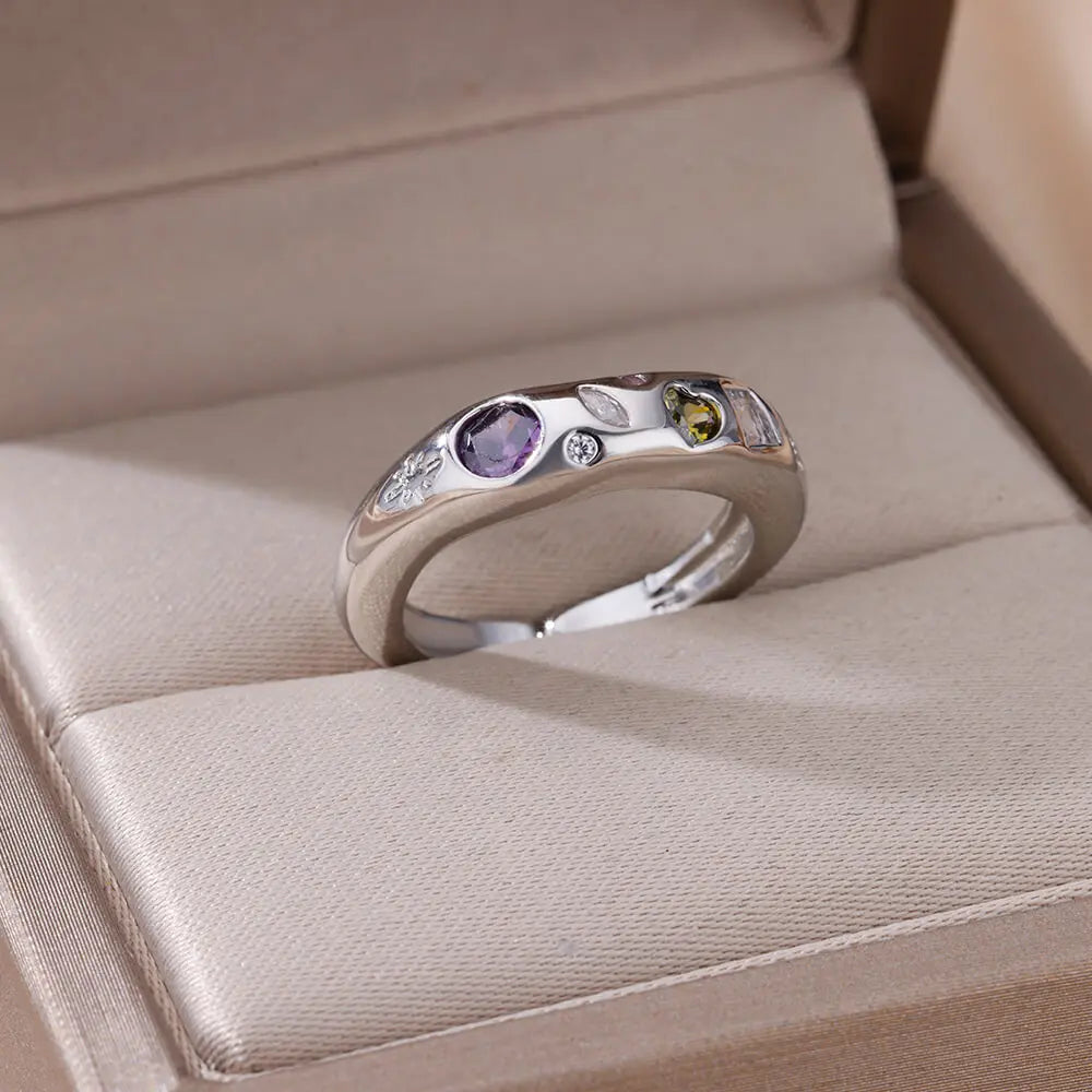 Tricolor Luxe Square Ring