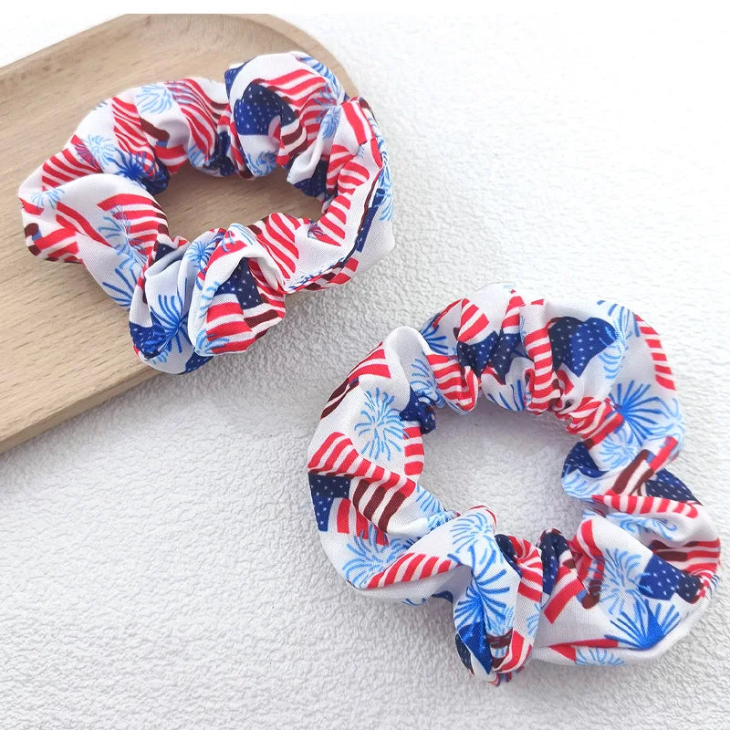Patriotic USA Flag Hair Tie Set