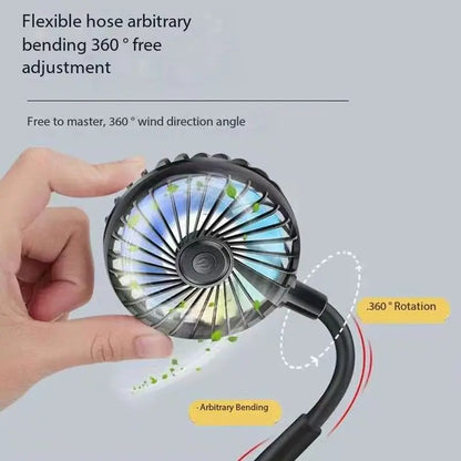 USB Portable Neck Fan – Hands-Free 3-Speed Cooling for Travel, Sports & Home