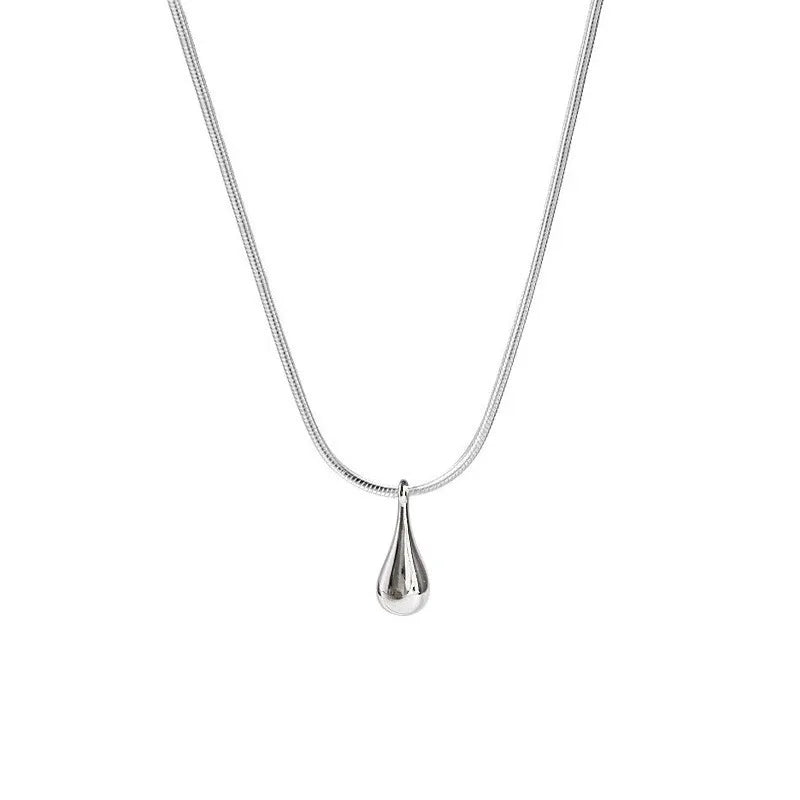925 Sterling Silver Waterdrop Pendant Necklace