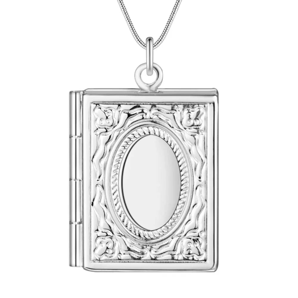 925 Sterling Silver Memory Locket Necklace