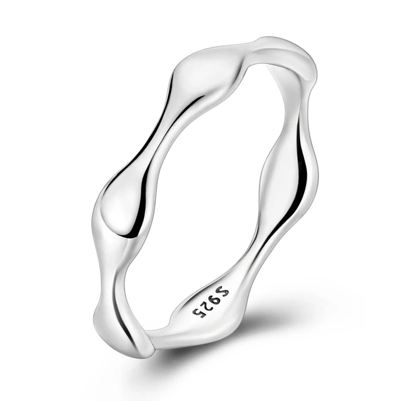 925 Sterling Silver Liquid Droplet Ring