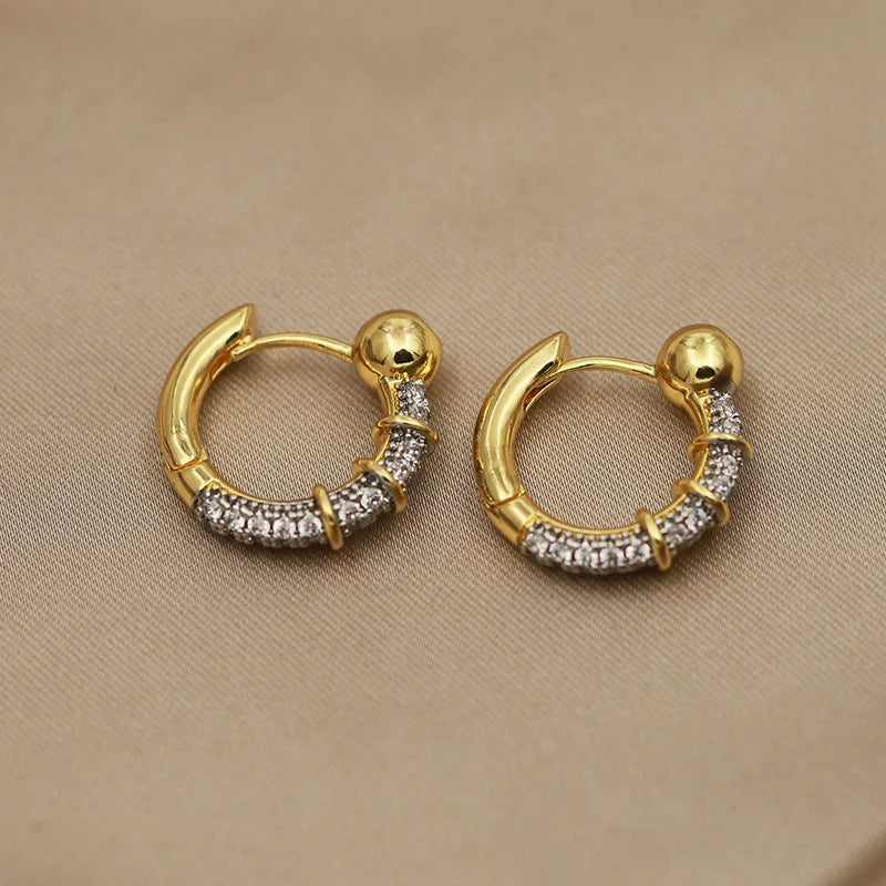 Geometric Crystal Stud Earrings