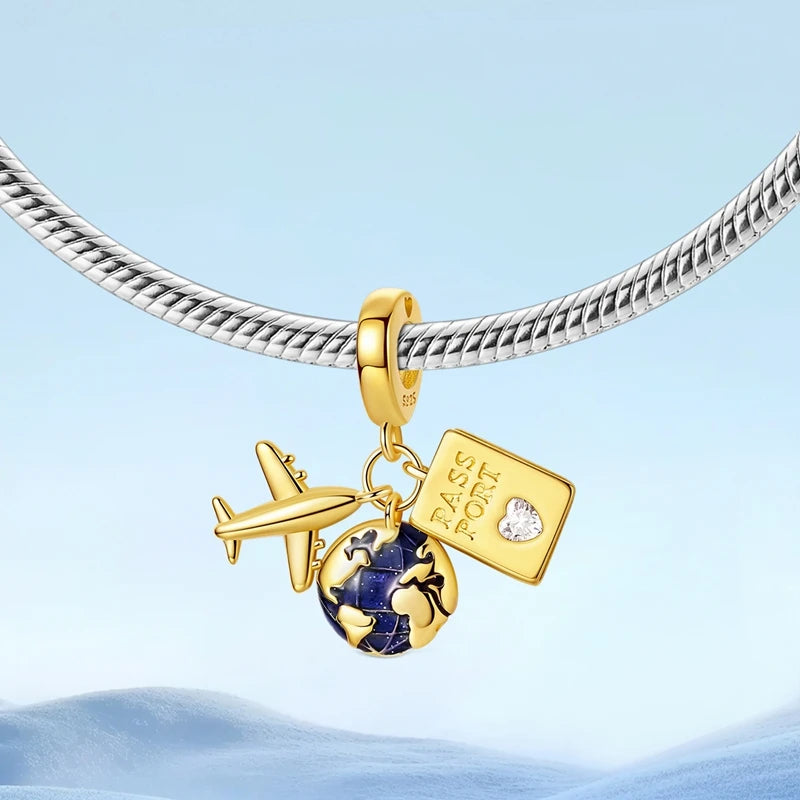 Travel Charm Silver Bracelet