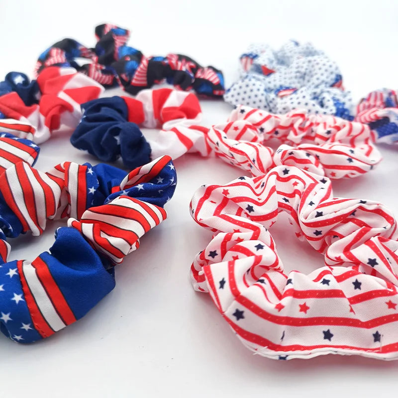 Patriotic USA Flag Hair Tie Set