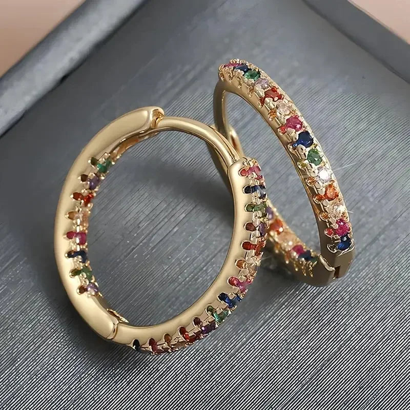 Rainbow Glow Gold Earrings