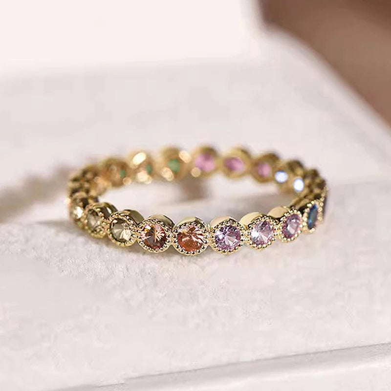 Rainbow Luxe Promise Ring