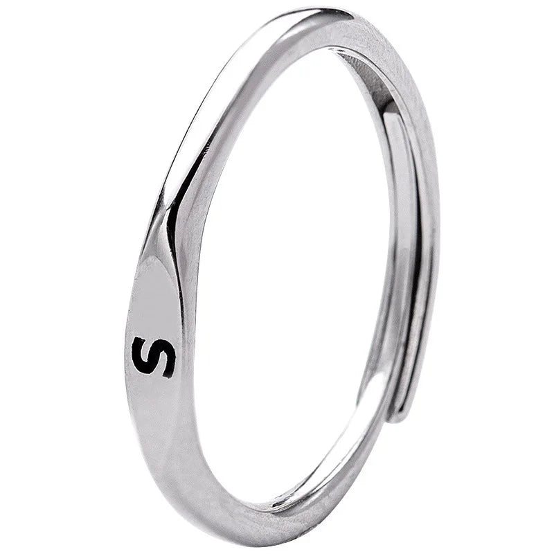 Silver Alphabet Ring