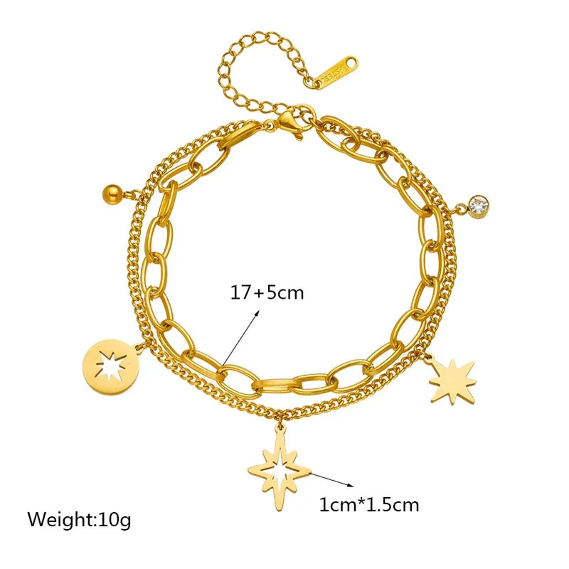 LunaGlow Star Layer Bracelet