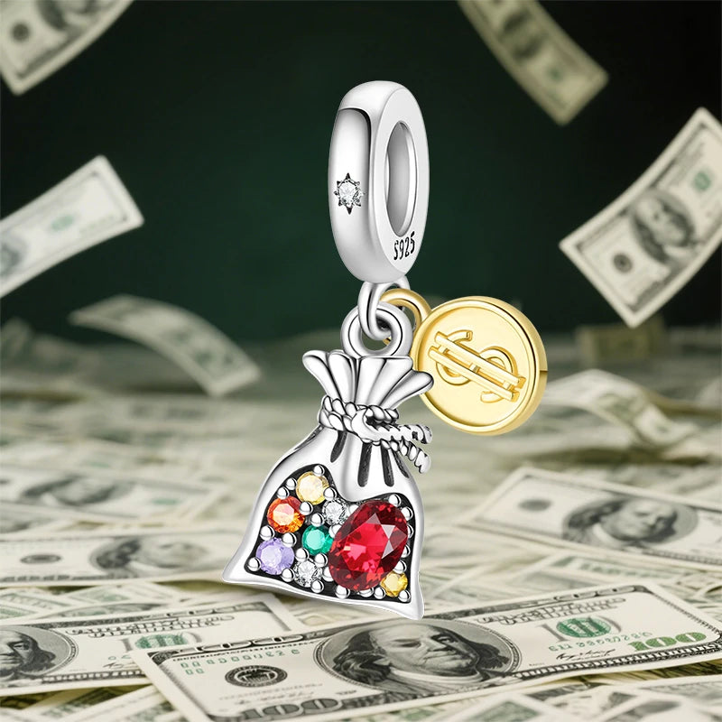 Original 925 Silver Lucky Money Bag Charm