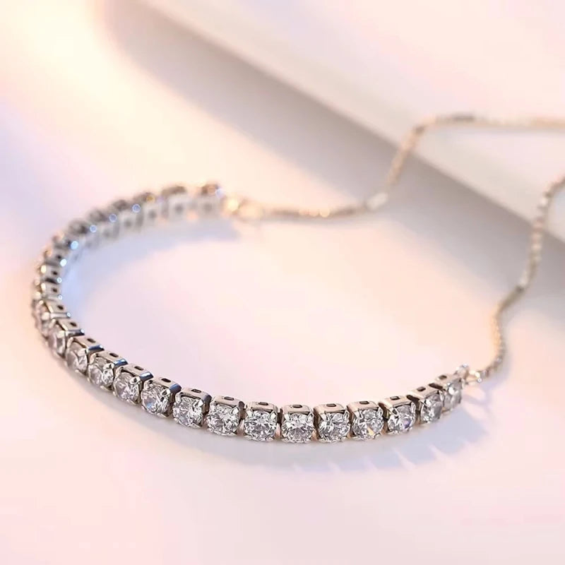 Elegant Zircon Tennis Bracelet – 925 Sterling Silver