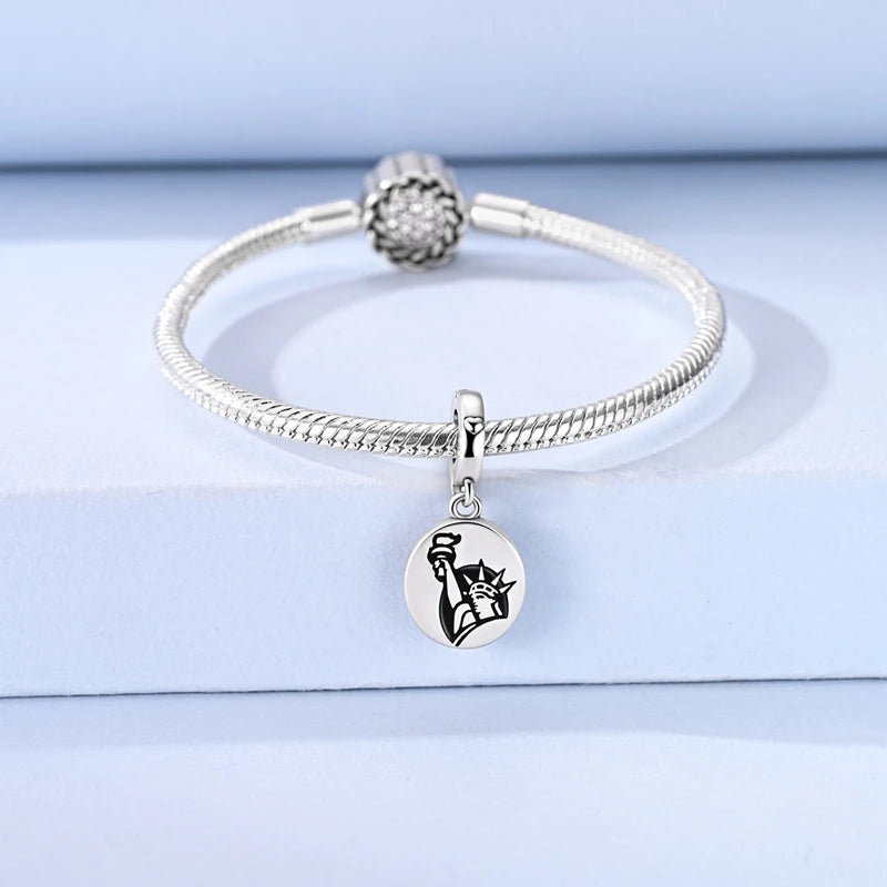 Women’s 925 Silver USA Charm Bead