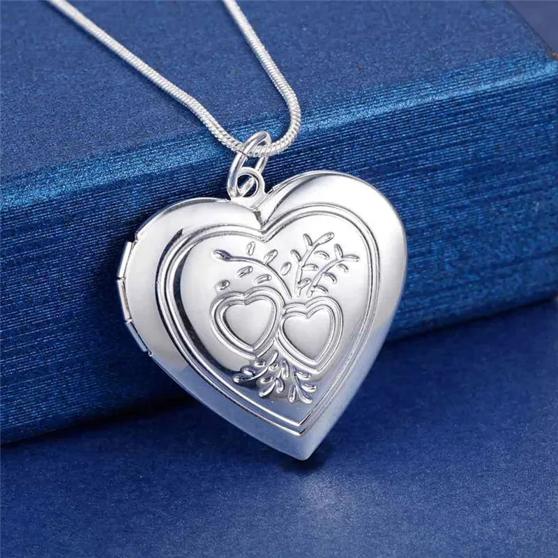 925 Sterling Silver Memory Locket Necklace