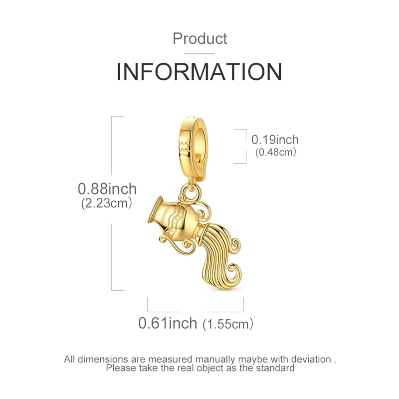 Golden Zodiac Sterling Silver Charm
