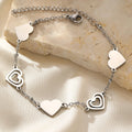 Noble Double Heart Stainless Steel Bracelet
