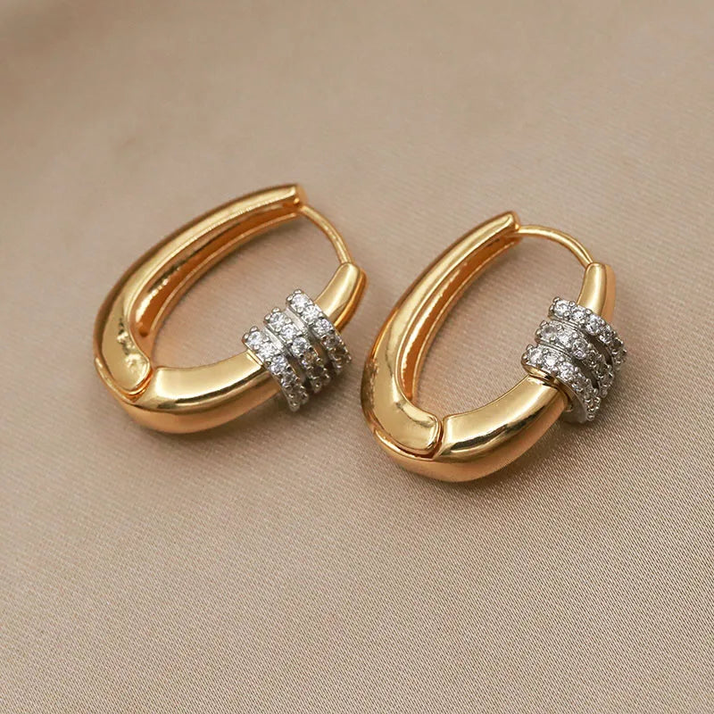 Geometric Crystal Stud Earrings