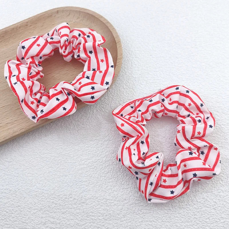 Patriotic USA Flag Hair Tie Set