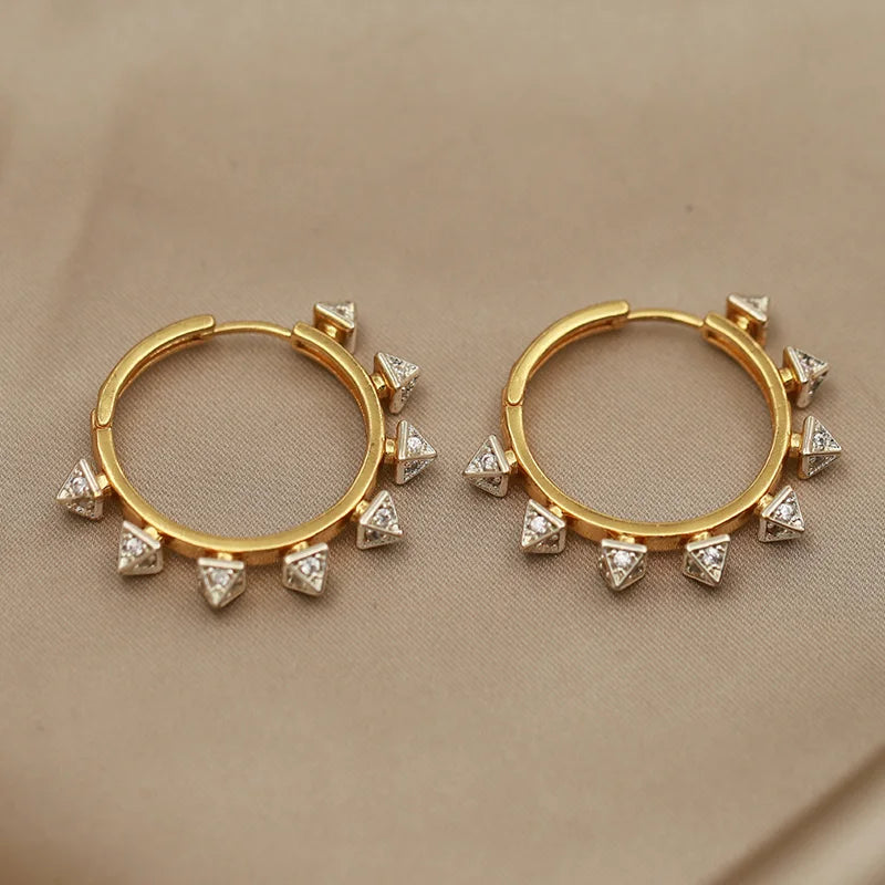Geometric Crystal Stud Earrings
