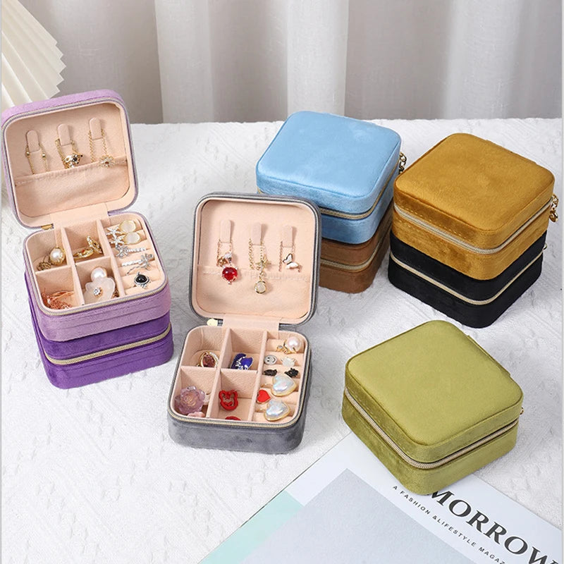 Luxury Velvet Travel Jewelry Case