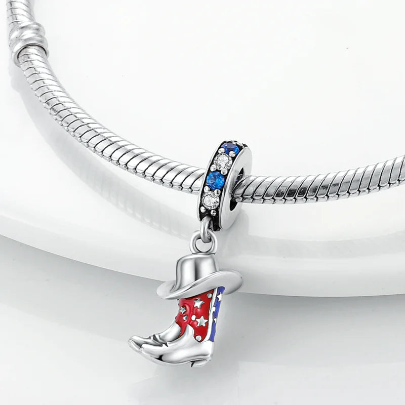 Women’s 925 Silver USA Charm Bead