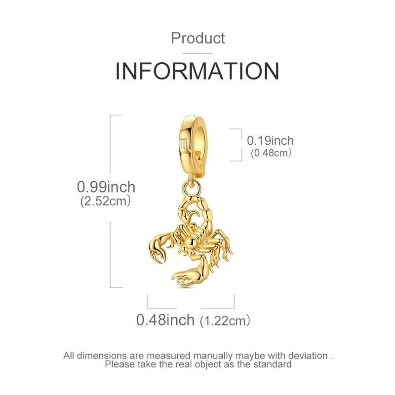 Golden Zodiac Sterling Silver Charm