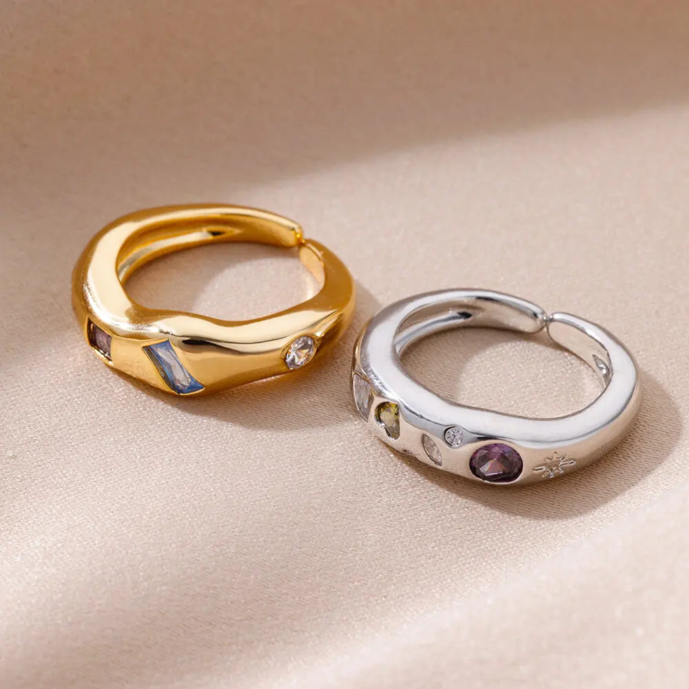 Tricolor Luxe Square Ring
