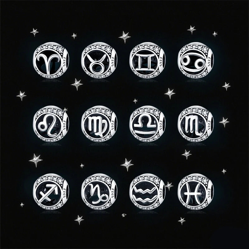Zodiac Constellation Sterling Silver Charm