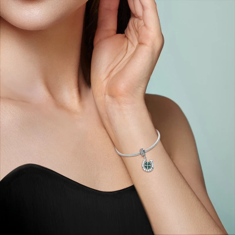 Lucky Aura Four-Leaf Clover Bead