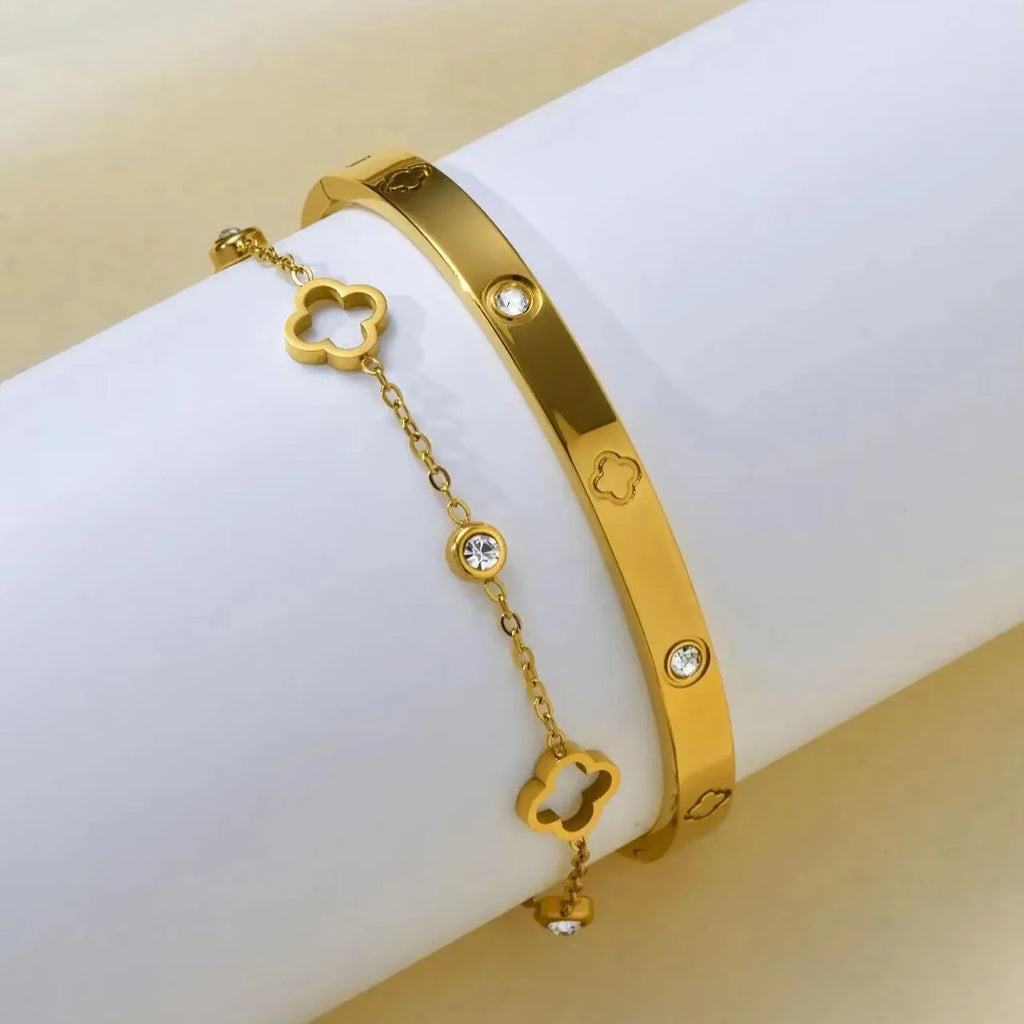 Clover Crystal Bracelet Set