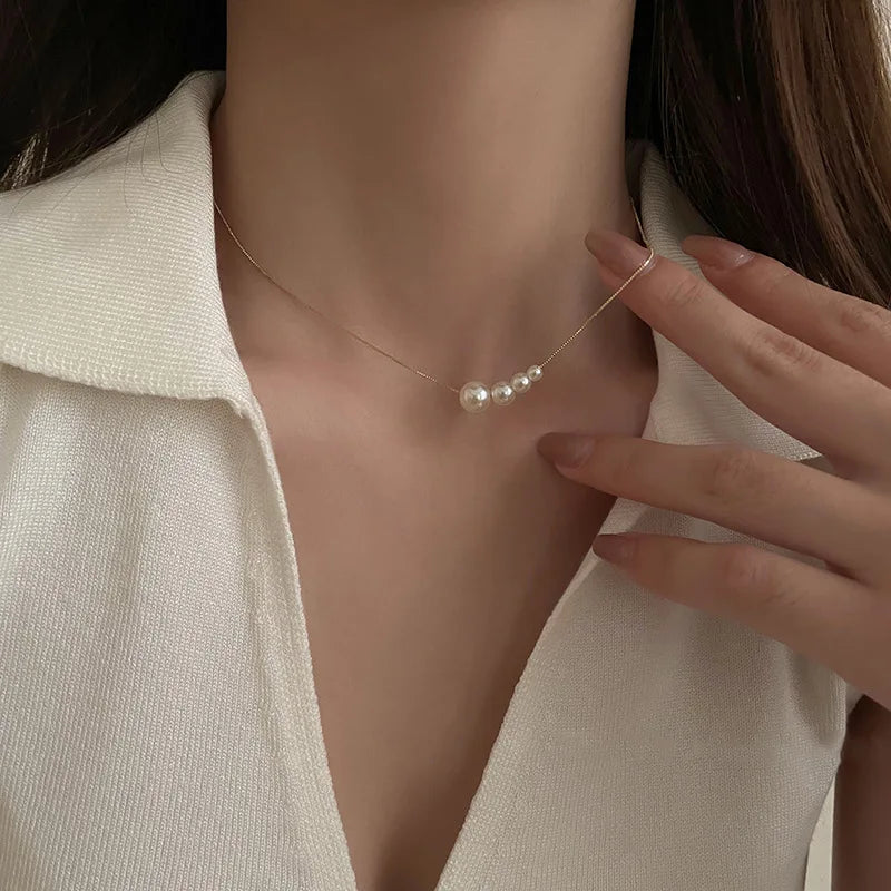 PearlGlow Silver Necklace