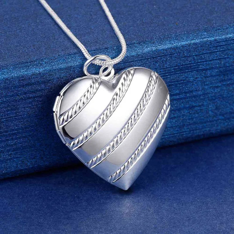 925 Sterling Silver Memory Locket Necklace
