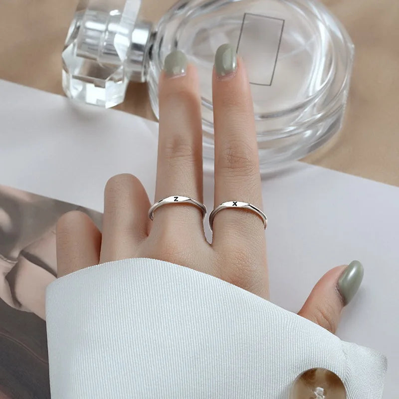 Silver Alphabet Ring