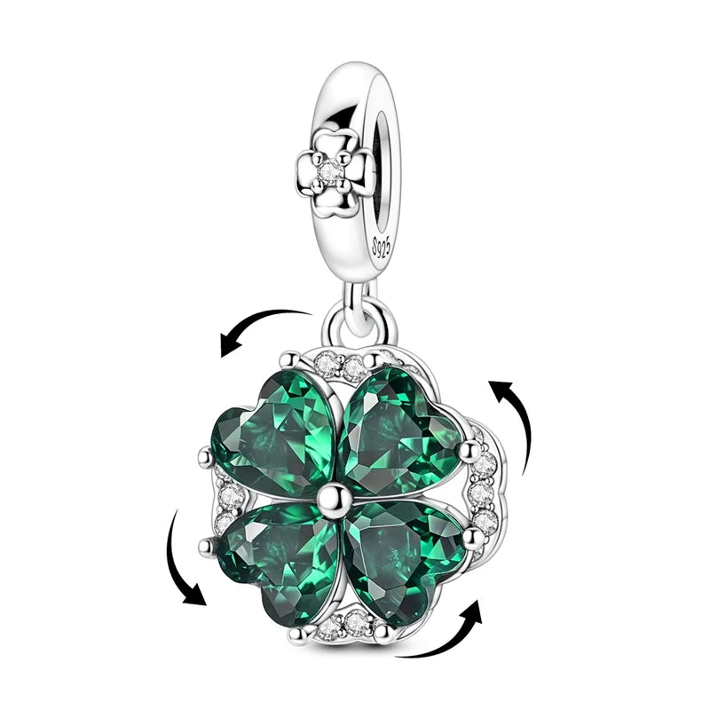 Lucky Aura Four-Leaf Clover Bead