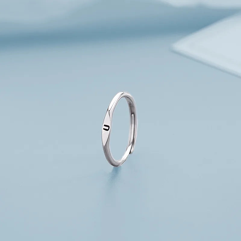 Silver Alphabet Ring