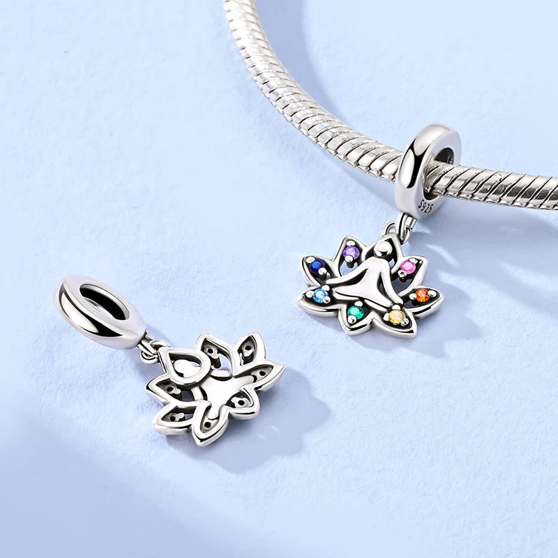 925 Sterling Silver Lotus Serenity Charm