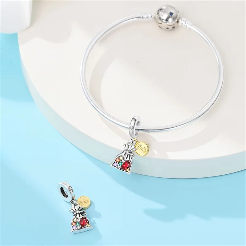Original 925 Silver Lucky Money Bag Charm
