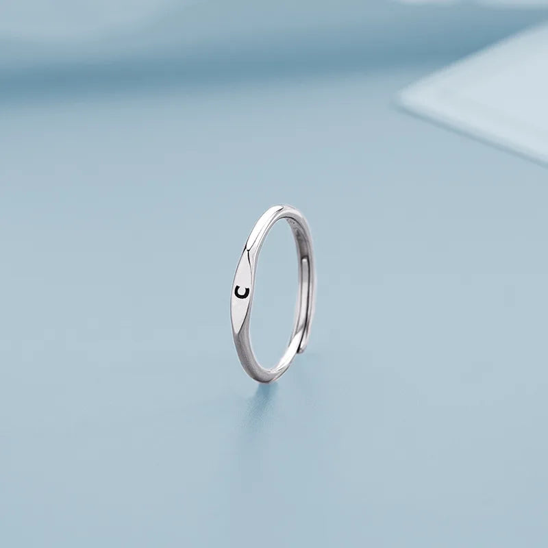 Silver Alphabet Ring