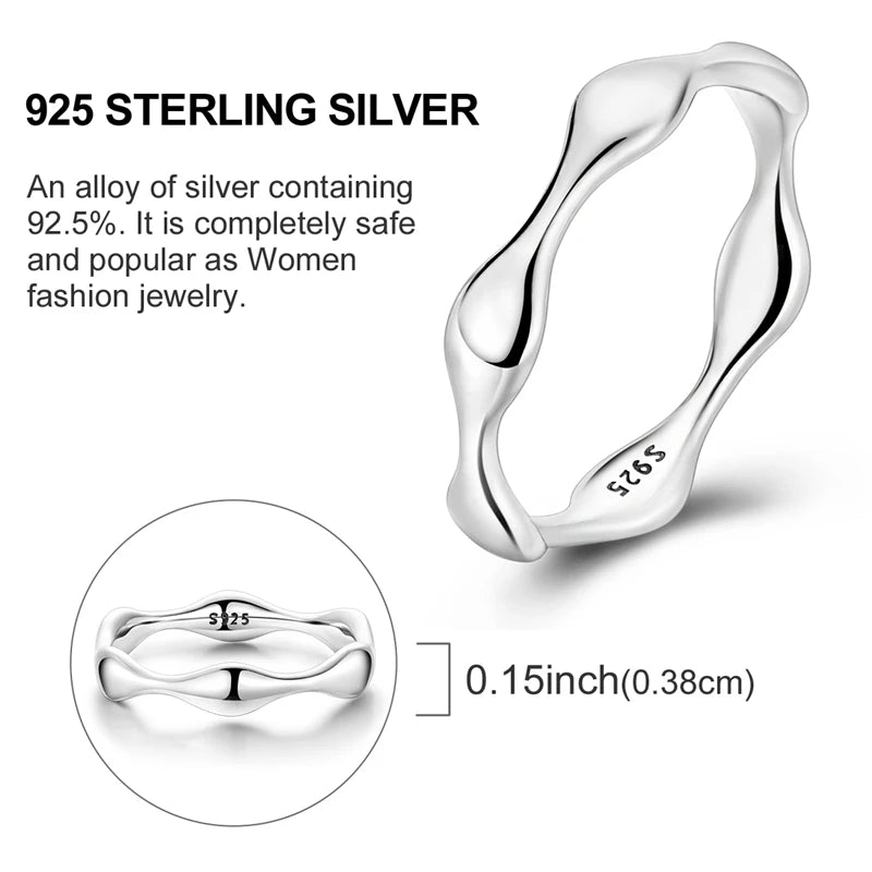 925 Sterling Silver Liquid Droplet Ring
