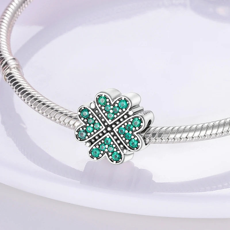 Lucky Aura Four-Leaf Clover Bead