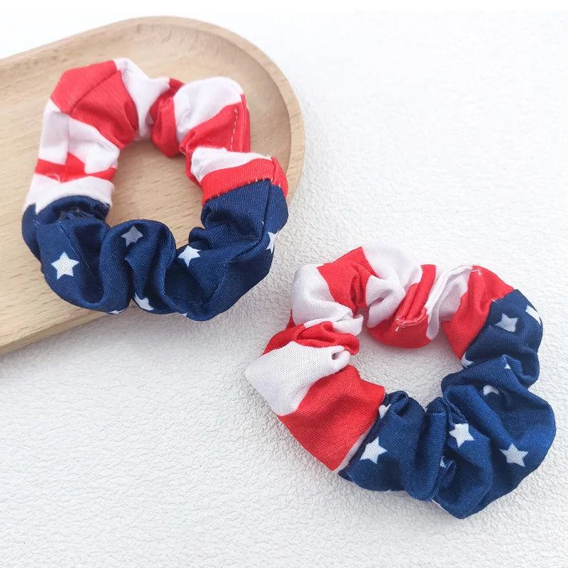 Patriotic USA Flag Hair Tie Set