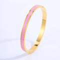 Pink Crystal Gold Bangles