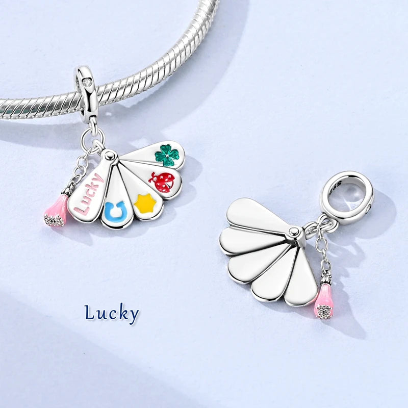925 Sterling Silver Lucky Fan Charm