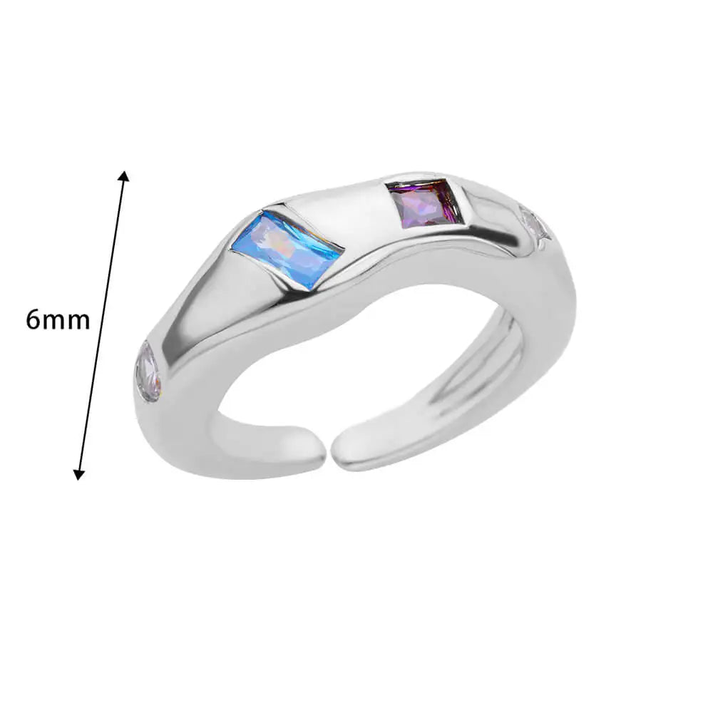 Tricolor Luxe Square Ring
