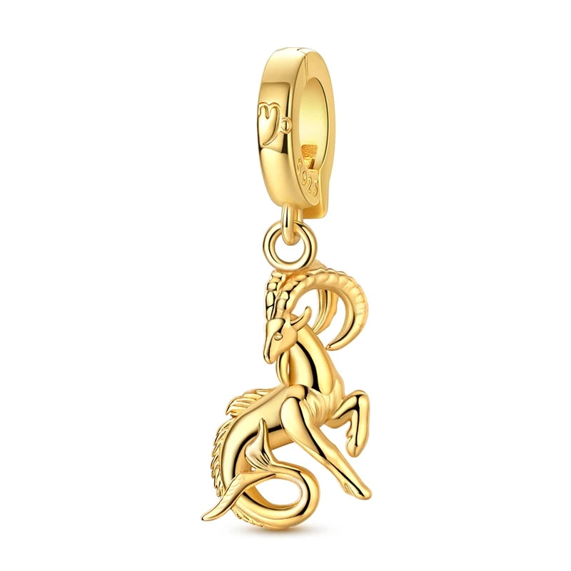 Golden Zodiac Sterling Silver Charm